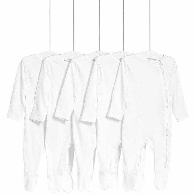 M&S baby sleepsuit white 0-3 months, imported from the UK