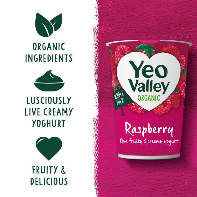 Yeo Valley organic raspberry yogurt 450g (British brand)