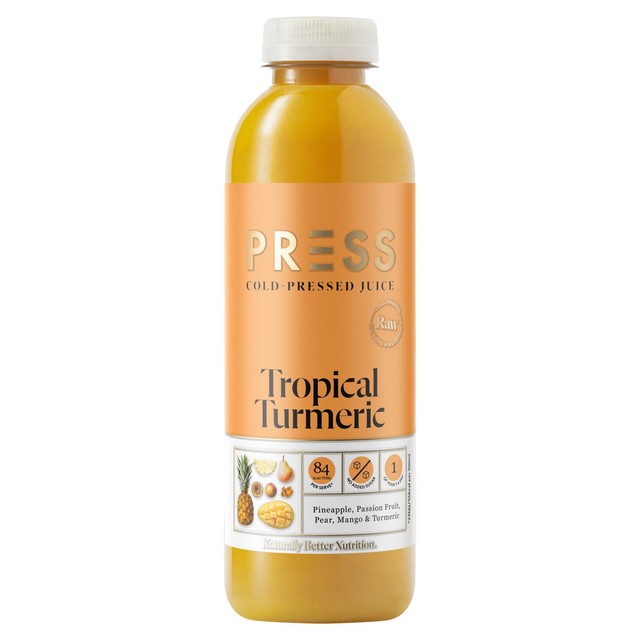 Press Tropical Turmeric Cold-Pressed Juice 750ml, imported from the UK