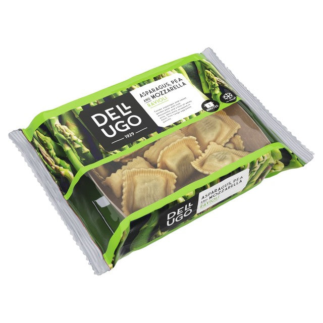 Dell'Ugo asparagus, pea and mozzarella ravioli 250g - British product
