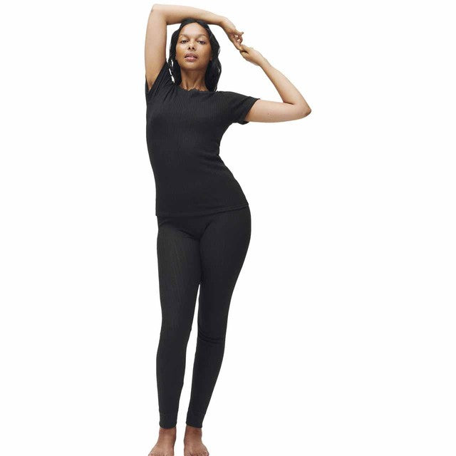 M&S thermal pointelle leggings black mix size 14, imported from the UK