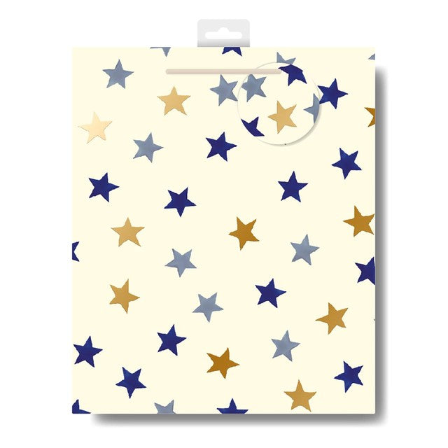 Woodmansterne blue stars large gift bag - British product