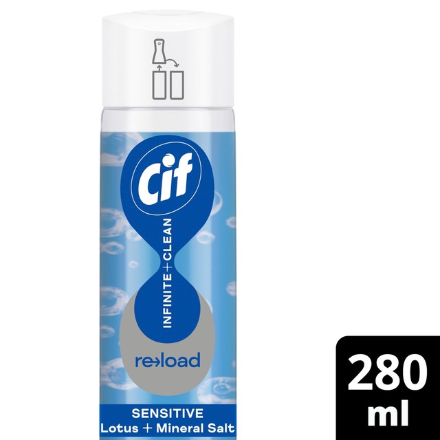 Cif Infinite Clean Sensitive Lotus and Mineral Salts cleaning spray reload 280ml - British product