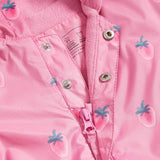 M&S girls strawberry hooded puddlesuit pink 6-9 months, imported from the UK