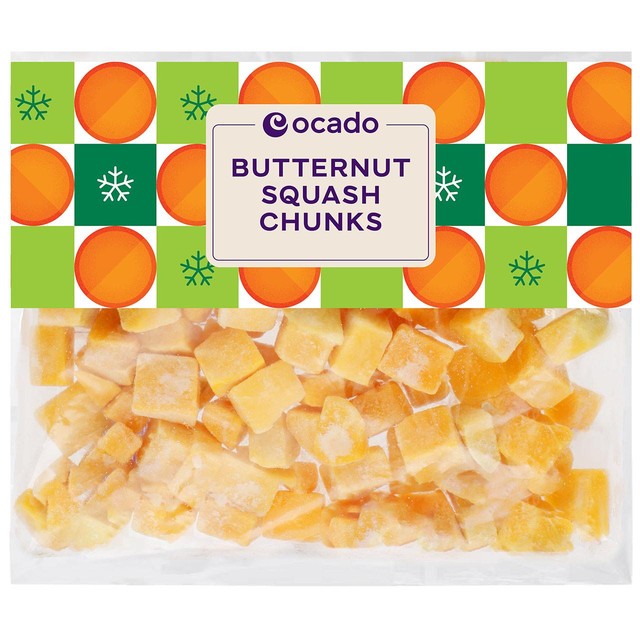 Ocado Frozen Diced Butternut Squash 500g, imported from the UK