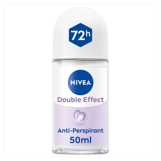 NIVEA Double Effect Anti-Perspirant Deodorant Roll-On 50ml, imported from the UK