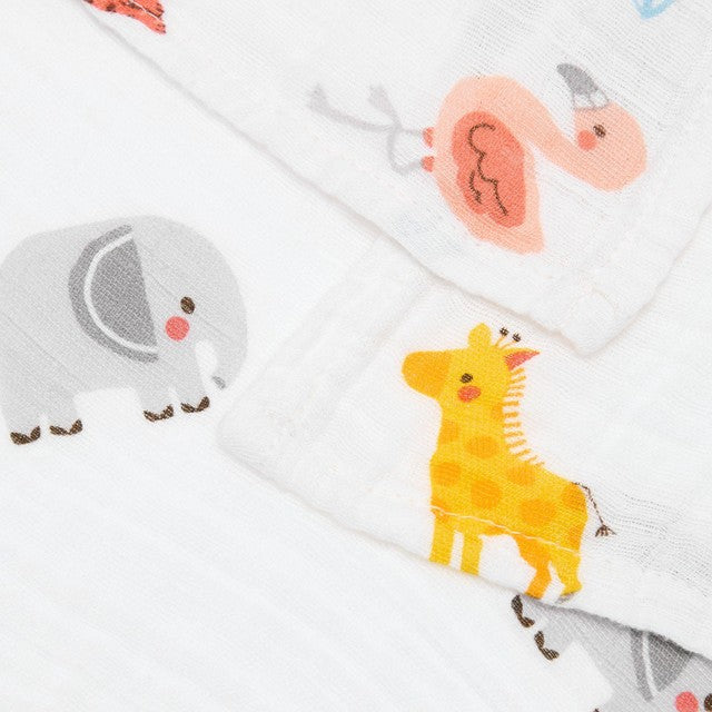 Bloomsbury Mill organic muslin squares Jungle Cubs 6 pack - British product
