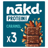 Nakd caramel protein snack bar 3 x 45g, imported from the UK