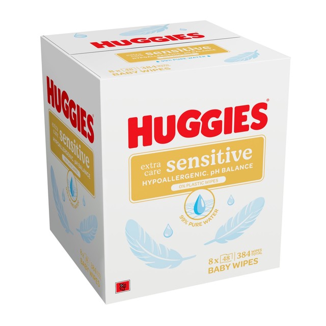Huggies Pure Extra Sensitive Baby Wipes 8 Pack, UK version
