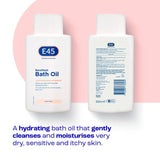 E45 Emollient Bath Oil Wash for Dry & Sensitive Skin 500ml - British product
