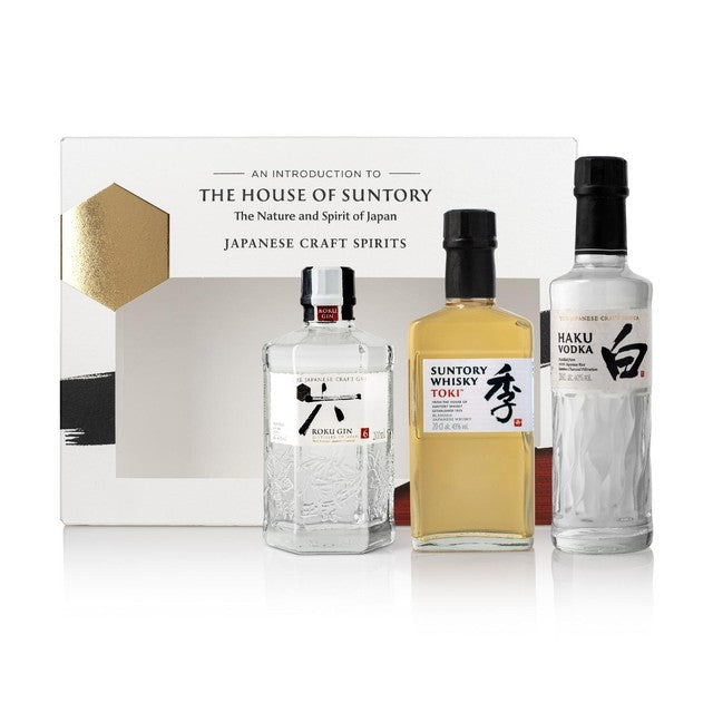House of Suntory spirits gift pack with Roku Gin, Toki Whisky, Haku Vodka 3 x 20cl, imported from the UK