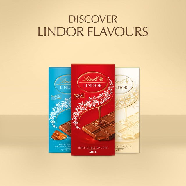Lindt Lindor white chocolate bar 100g, UK version
