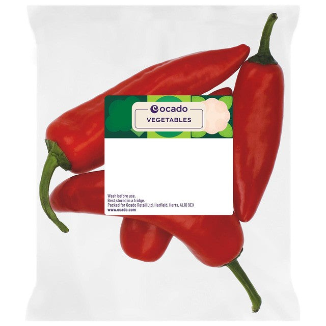 Ocado mild red chillies 60g, imported from the UK