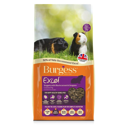 Burgess Excel Guinea Pig Blackcurrant and Oregano Nuggets 10kg