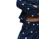 M&S fleece pyjama set navy heart print XXL - British product