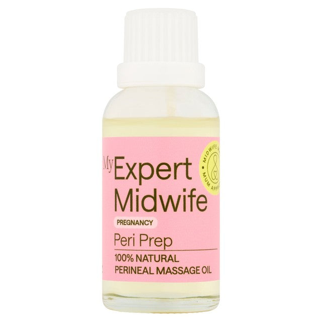 My Expert Midwife Peri Prep perineal massage oil 30ml, imported from the UK
