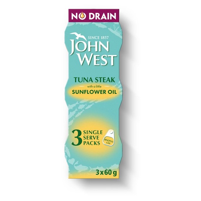 John West tuna steak in sunflower oil 60g, UK version