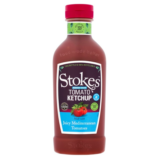 Stokes Reduced Sugar Tomato Ketchup 475g (British brand)