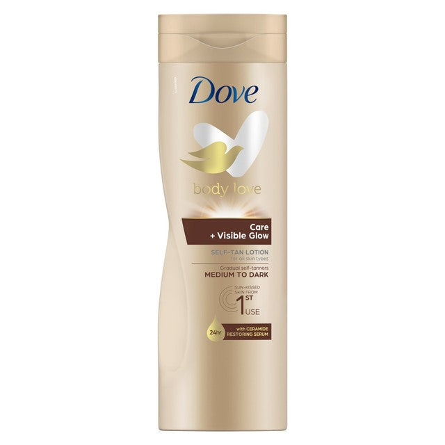 Dove Visible Glow Self Tan Lotion Medium to Dark 400ml - British product