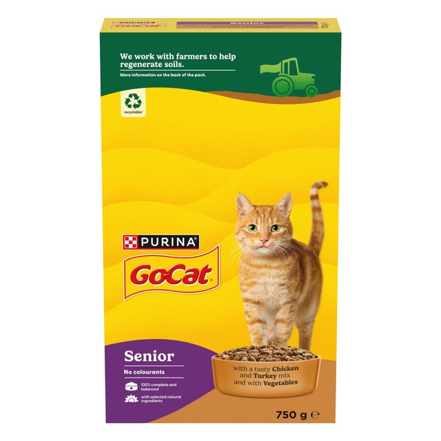 Go-Cat senior chicken and turkey dry cat food 750g, UK version
