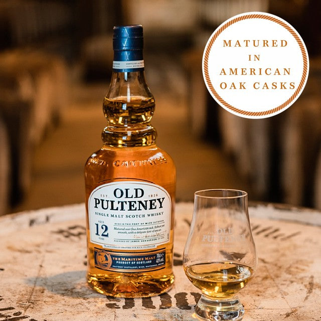 Old Pulteney 12 Year Old Single Malt Scotch Whisky 70cl, imported from the UK