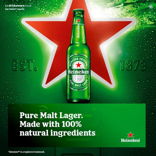 Heineken lager beer 4 x 330ml bottles, UK version
