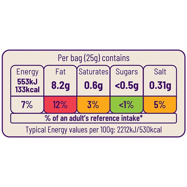 Ocado ready salted crisps multipack 6 x 25g, imported from the UK