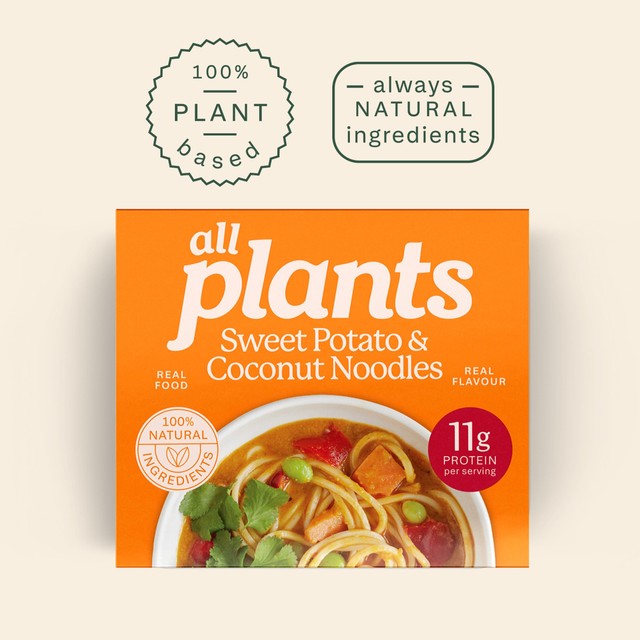 all plants sweet potato noodle curry frozen ready meal 300g - British product