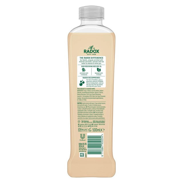 Radox Feel Pampered bath soak 500ml, imported from the UK