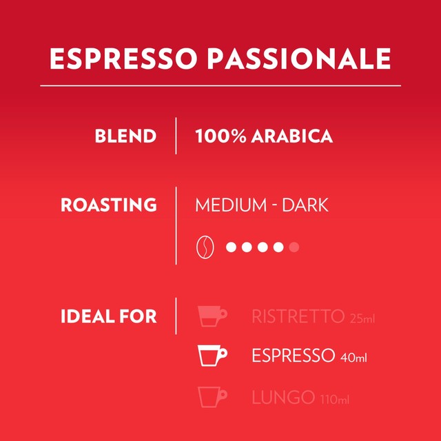Lavazza Passionale coffee capsules 16 capsules, UK version