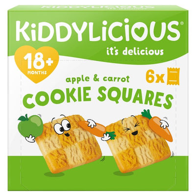 Kiddylicious Apple & Carrot Cookie Squares Baby Biscuit Snacks