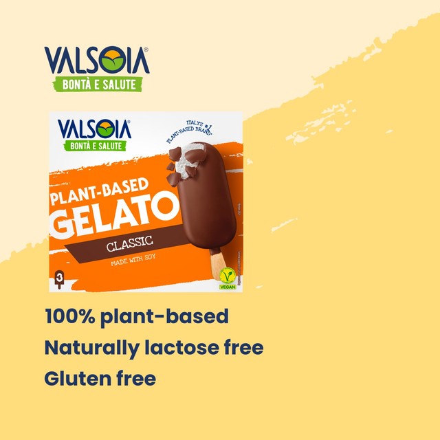 Valsoia soya ice cream sticks 3 x 83ml (British brand)