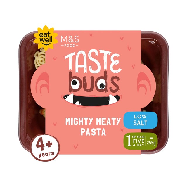 M&S Mighty Meaty Pasta 225g, imported from the UK