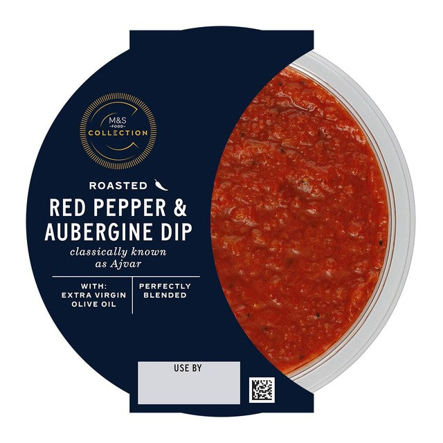 M&S roasted red pepper and aubergine dip 170g, imported from the UK