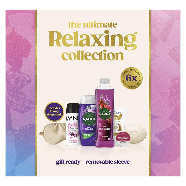 The Ultimate Relaxing Collection gift set with LYNX, Radox, Dove, Vaseline products (British brand)