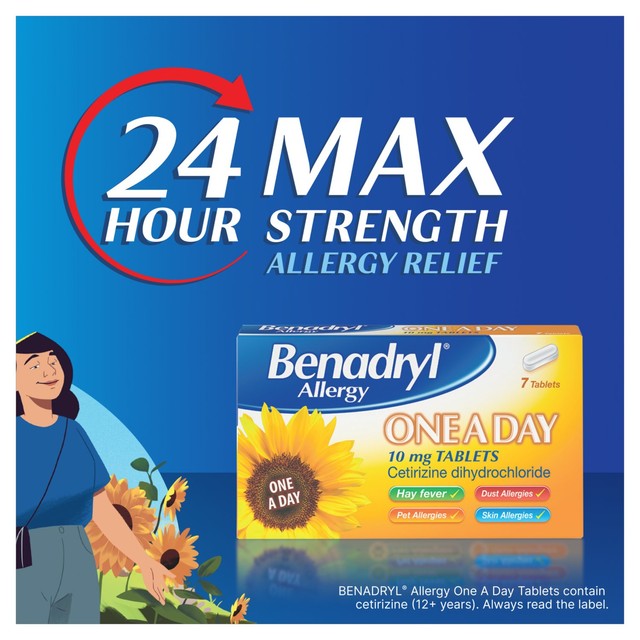 Benadryl One A Day Allergy Tablets 14 Tablets - British product