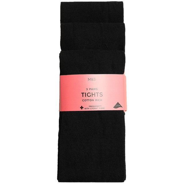 M&S school tights black 3 pack 2-3 years, imported from the UK