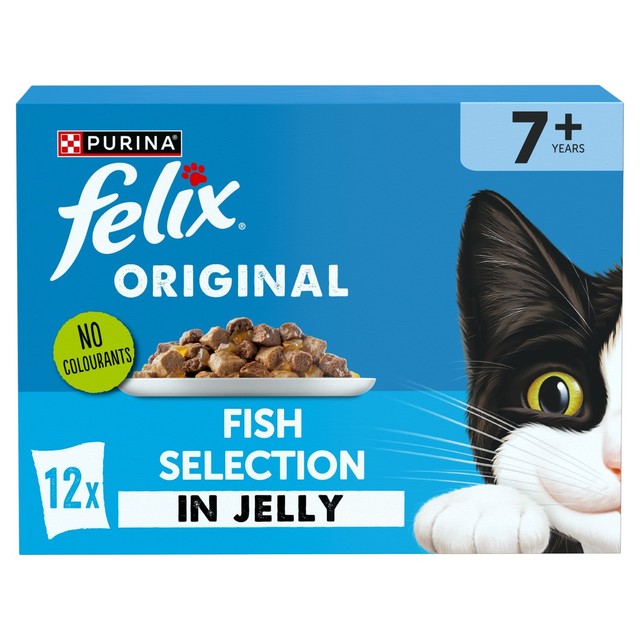 Felix senior cat food fish selection jelly 12x85g - British product