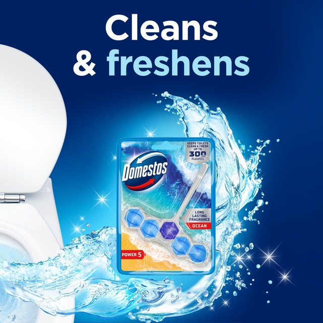 Domestos Power 5 Ocean Toilet Rim Block - British product