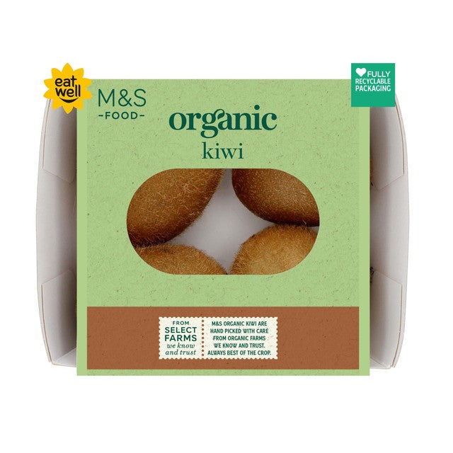 M&S Organic Kiwi Fruit 4 per pack, imported from the UK