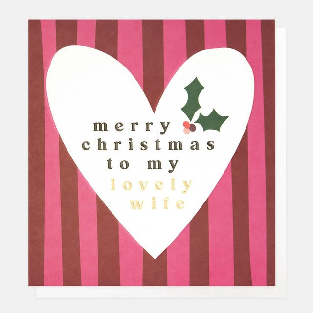 Caroline Gardner My Lovely Wife Christmas card 14.6x14cm - British product