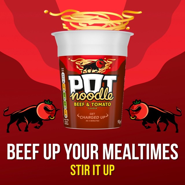 Pot Noodle beef tomato instant noodles 360g, imported from the UK