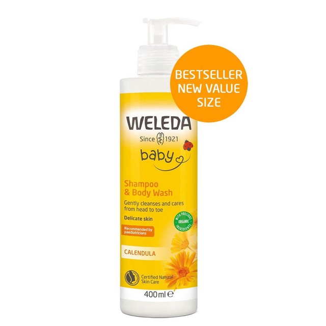 Weleda baby calendula shampoo and body wash 400ml (British brand)