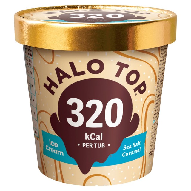 Halo Top sea salt caramel ice cream 473ml, UK version