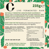 The Cultured Collective Fennel Apple Dill Sauerkraut 235g, imported from the UK