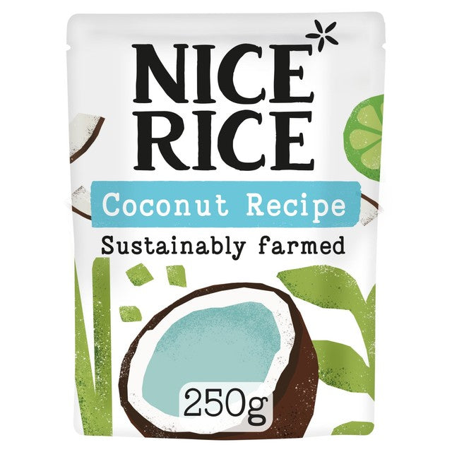 Nice Rice Coconut and Lemongrass Basmati microwave rice 250g, imported from the UK