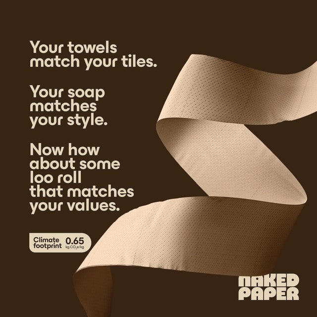 Naked Paper bamboo toilet paper 24 pack, imported from the UK