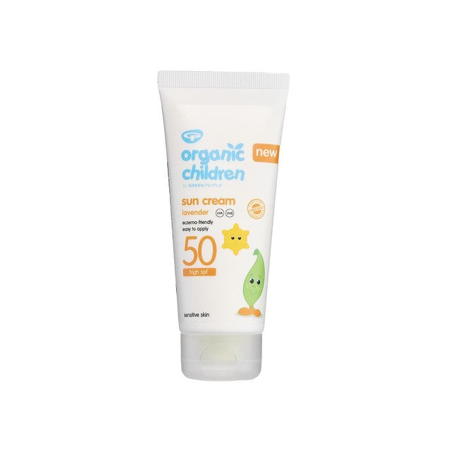 Green People Kids' Sun Cream SPF50 Lavender 100ml, imported from the UK