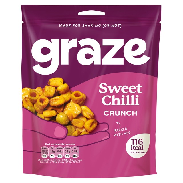 Graze Sweet Chilli Crunch vegan snack mix 100g, UK version