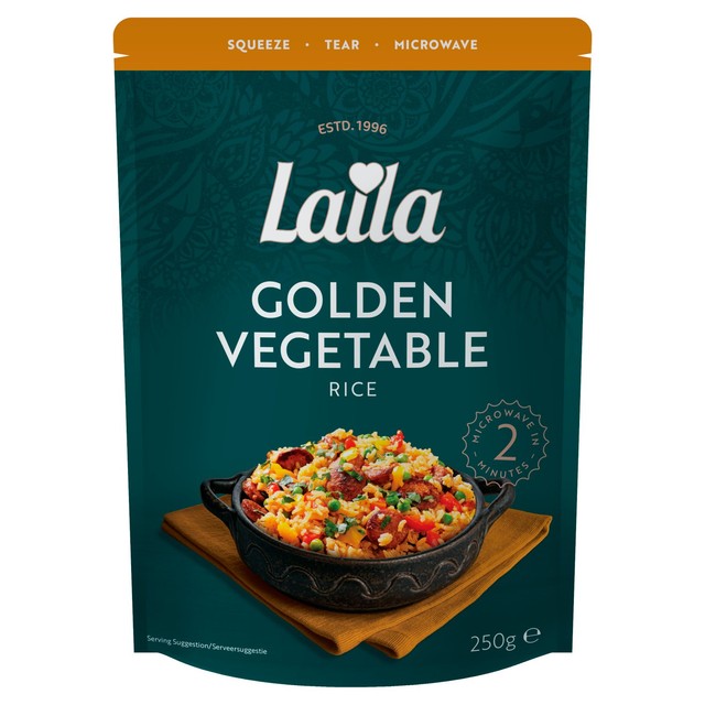 Laila golden vegetable microwave rice 250g, UK version